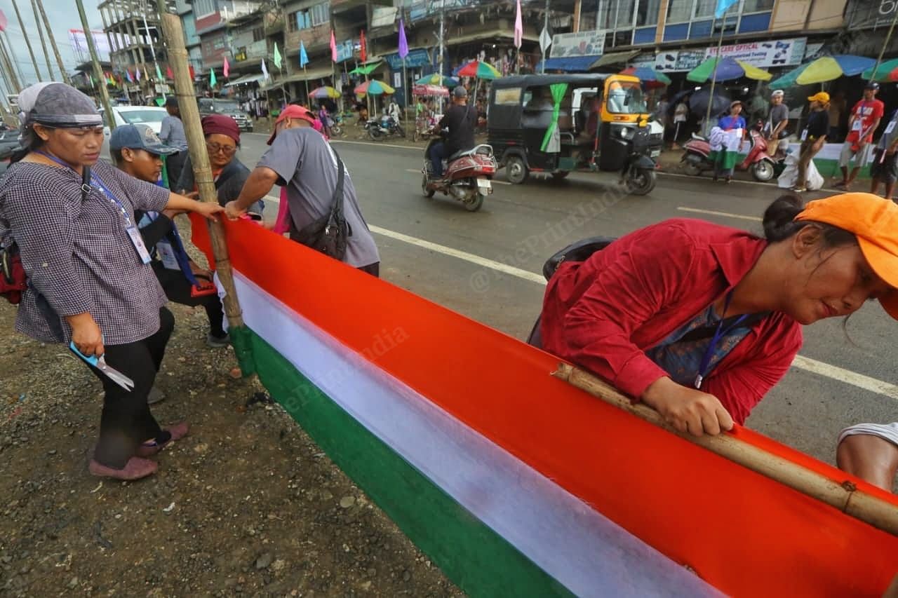 Preparation begins in churachandpur, a day before PM Modi arrival | Praveen Jain | ThePrint