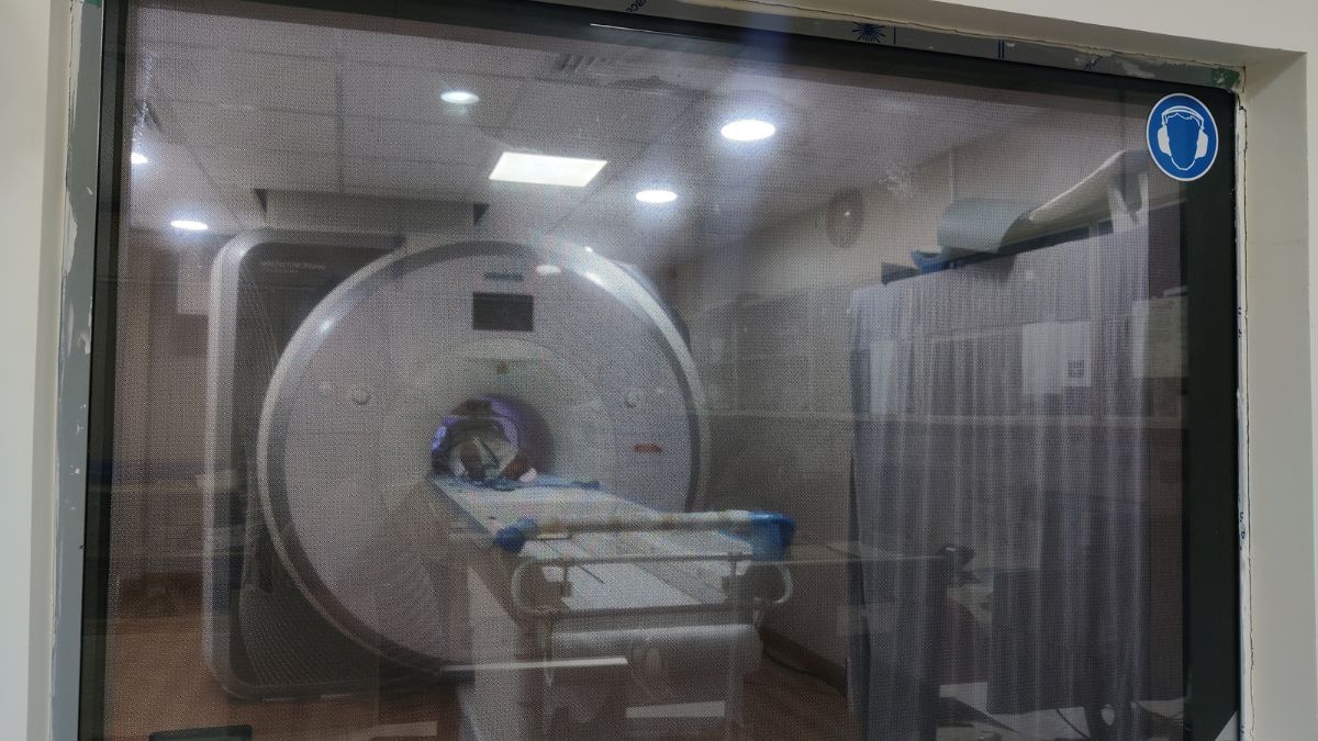 The Siemens MRI machine in NBRC where patients from Palwal come in every week for their brain scans 
