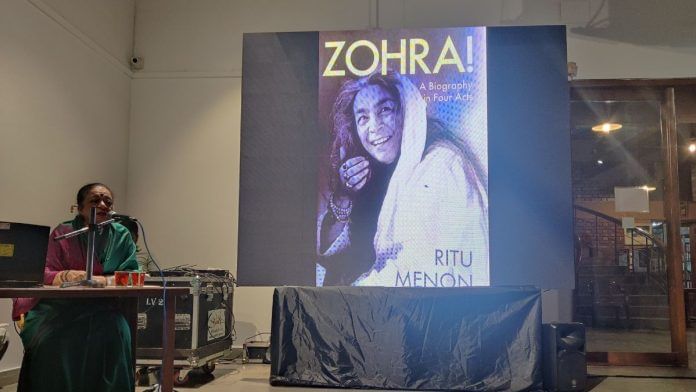 Kiran Segal at the event at Delhi's Academy of Fine Arts and Literature | Photo: Sakshi Mehra | ThePrint