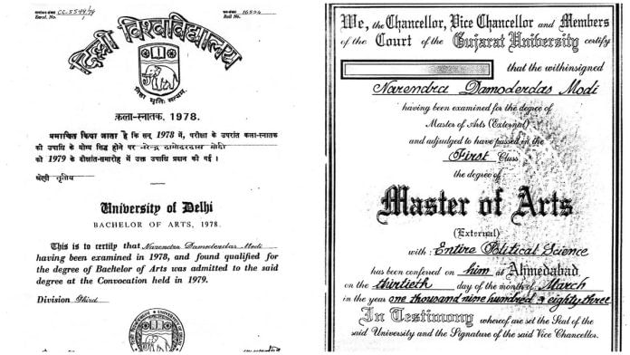Prime Minister Modi's degrees