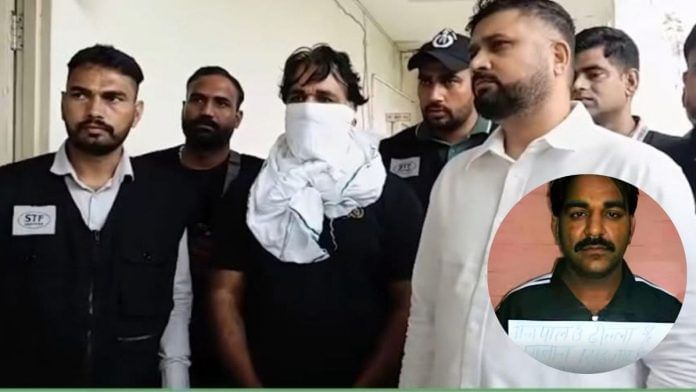 Gangster Mainpal Badli after arrest | By special arrangement