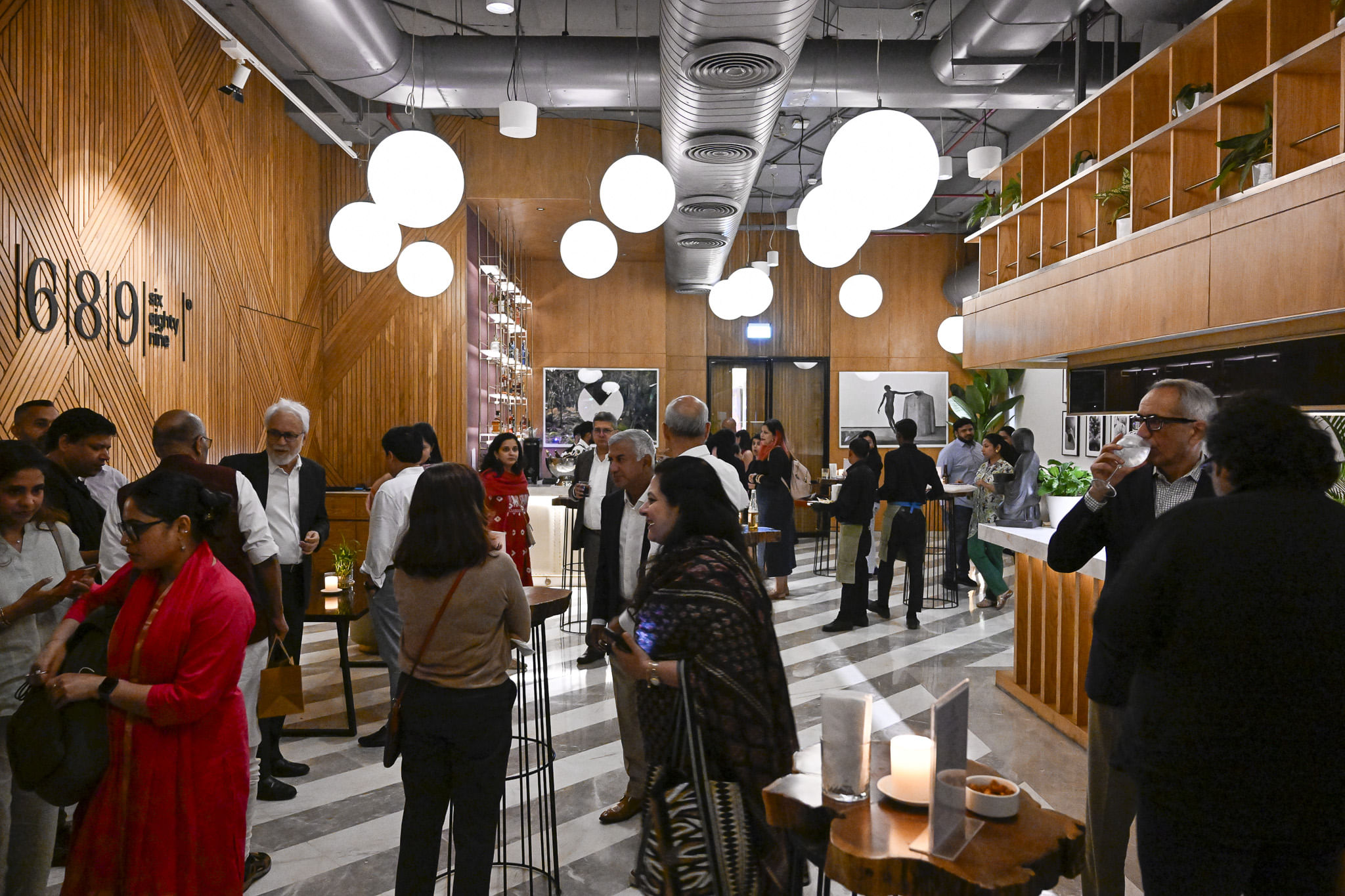 Guests networking post event