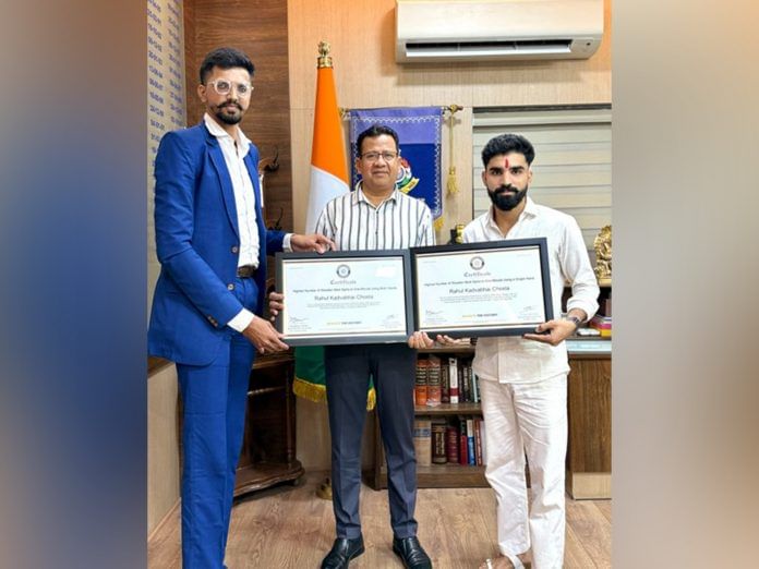 World Records Community Recognizes Rahul Chosla from Surat for Dual World Records in Wooden Stick Spinning