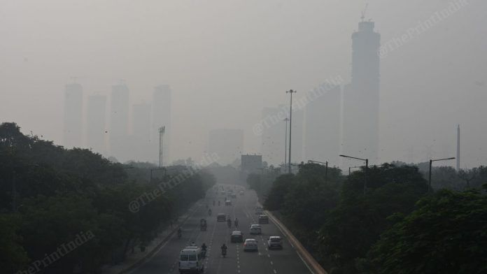 Air quality slipped to the ‘very poor’ category Tuesday in Delhi, a day after city celebrated Diwali | Suraj Singh Bisht | ThePrint