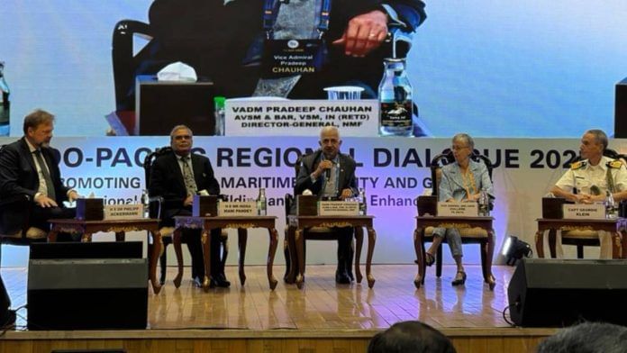 IPRD German envoy Philipp Ackermann (far left) at Indo-Pacific Regional Dialogue 2025 in New Delhi Tuesday | Debdutta Chakraborty | ThePrint