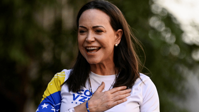 File photo of Venezuelan opposition leader Maria Corina Machado, declared the Nobel Peace Prize Winner 2025 | Reuters