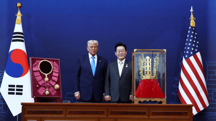 Trump awarded in South Korea U.S. President Donald Trump is presented with the