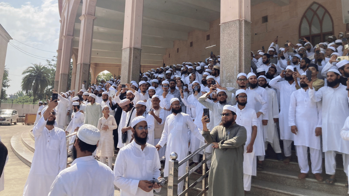 The crowds waiting to catch a glimpse of Afghanistan’s acting foreign minister Amir Khan Muttaqi | Keshav Padmanabhan | ThePrint