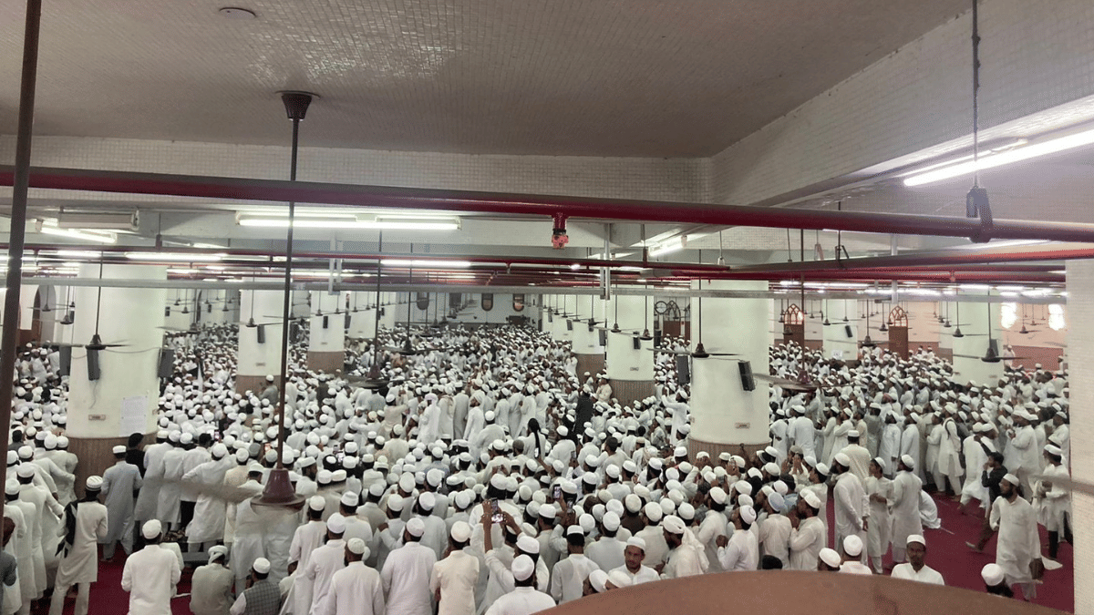 A packed hall inside the Islamic seminary in Uttar Pradesh’s Saharanpur district on Saturday | Keshav Padmanabhan | ThePrint