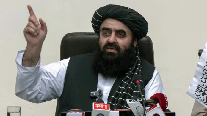 Afghanistan Foreign Minister Mawlawi Amir Khan Muttaqi during a press conference in New Delhi on Friday | ANI