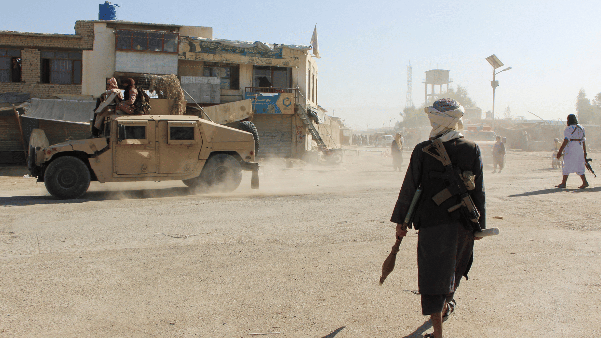 Afghan Taliban fighters patrol near the Afghanistan-Pakistan border in Spin Boldak, Kandahar Province, following exchanges of fire between Pakistani and Afghan forces | Reuters