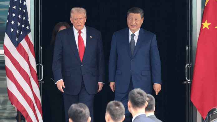 Untitled design(5) US President Donald Trump and Chinese President Xi Jinping after a bilateral meeting at Gimhae International Airport, on the sidelines of APEC summit, in Busan, South Korea, on 30 October, 2025 | Reuters