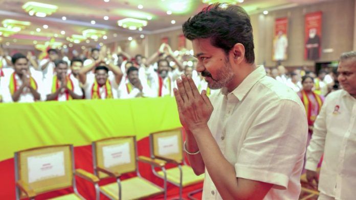 File photo of actor Vijay at TVK's first-anniversary celebrations in Mamallapuram on 26 Feb, 2025 | ANI