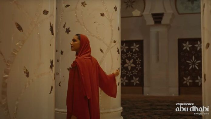 Deepika Padukone in a still from the ad | Photo: @VisitAbuDhabiChannel | YouTube