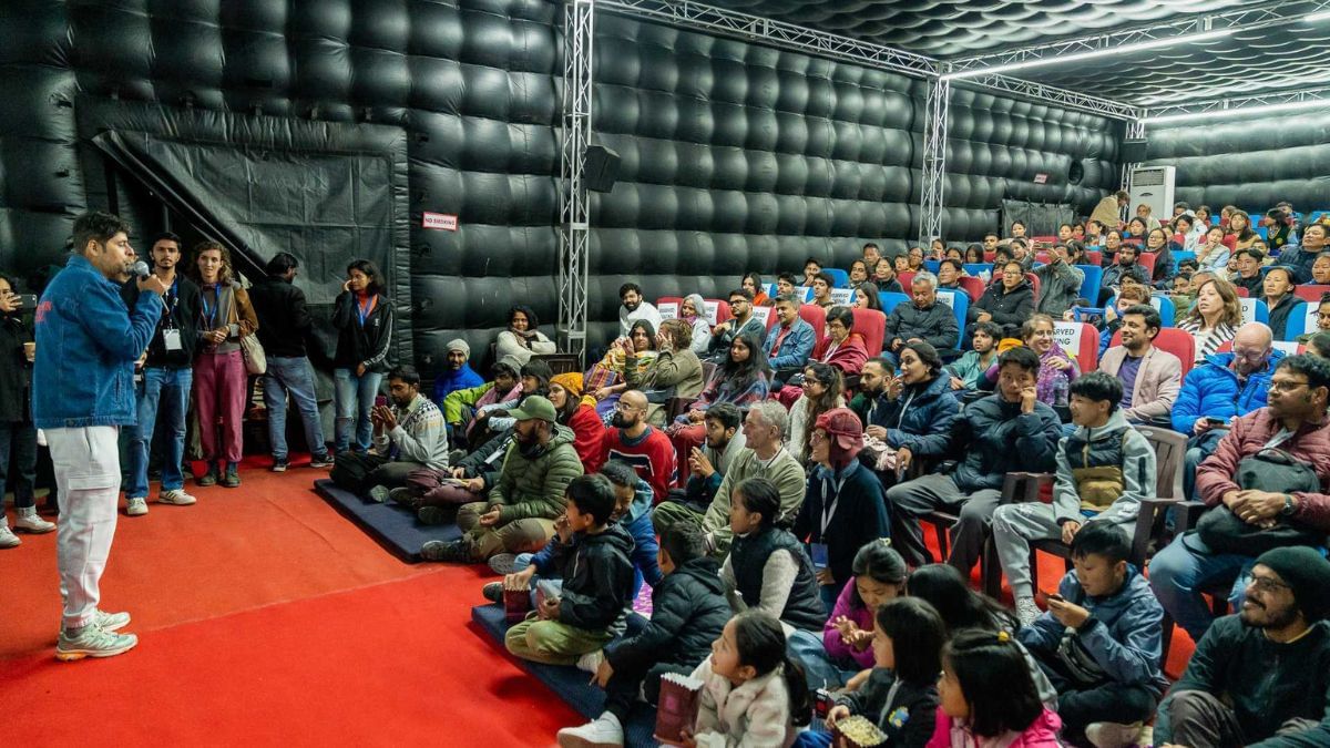 PictureTime's inflatable theatres make the viewing experience seamless despite an altitude of nearly 5000 feet | Photo: By special arrangement