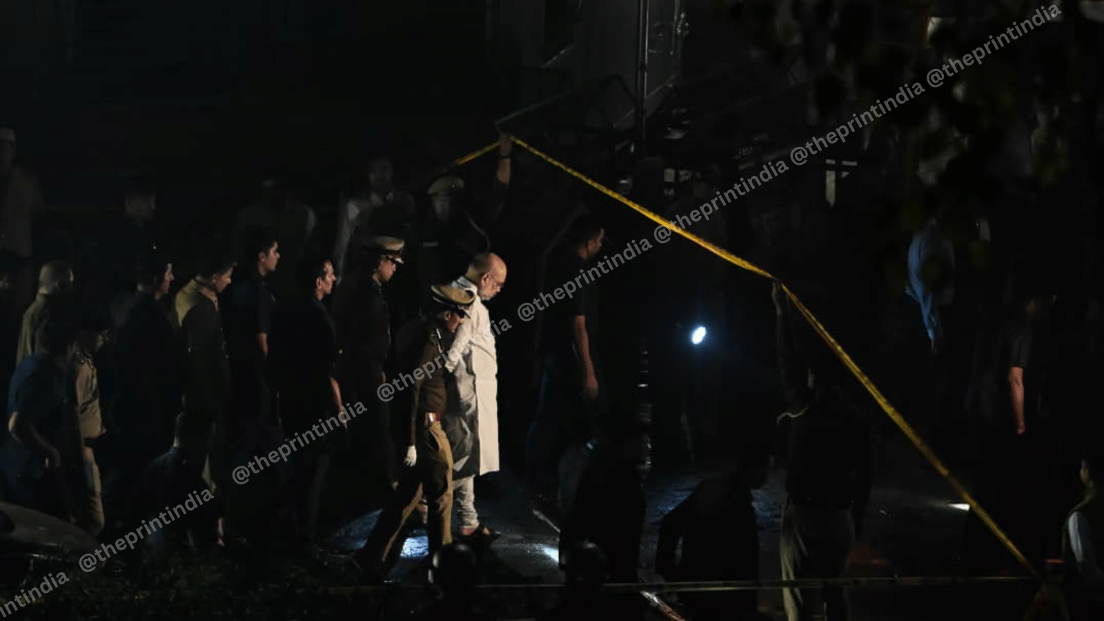 Union Home Minister Amit Shah at the blast site on Monday night | ThePrint/Suraj Singh Bisht