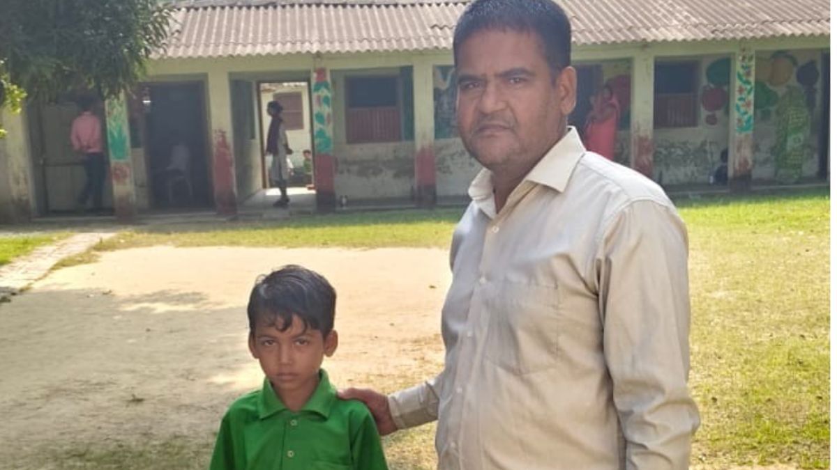 His youngest son, 8‑year‑old Mahesh Mukhiya, is in a private school. He was enrolled last year, 2024, in UKG. Photo: Jyoti Yadav, ThePrint