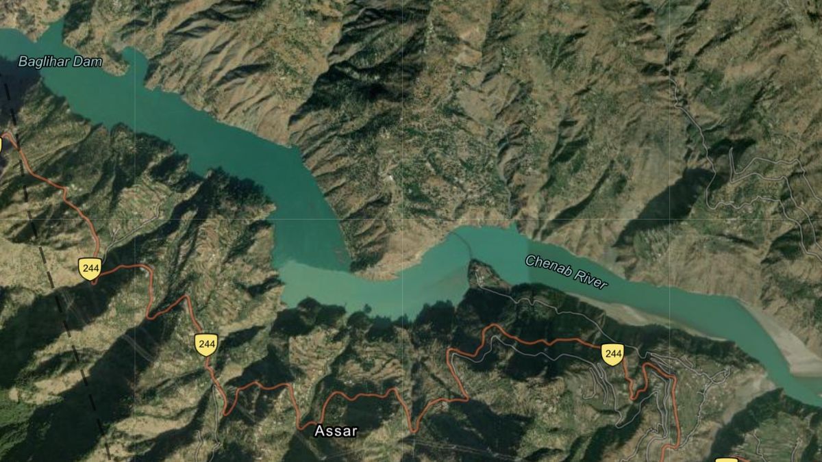Baghlihar dam on the Chenab river in J&K. | GIS database, Jammu University, Department of Remote Sensing