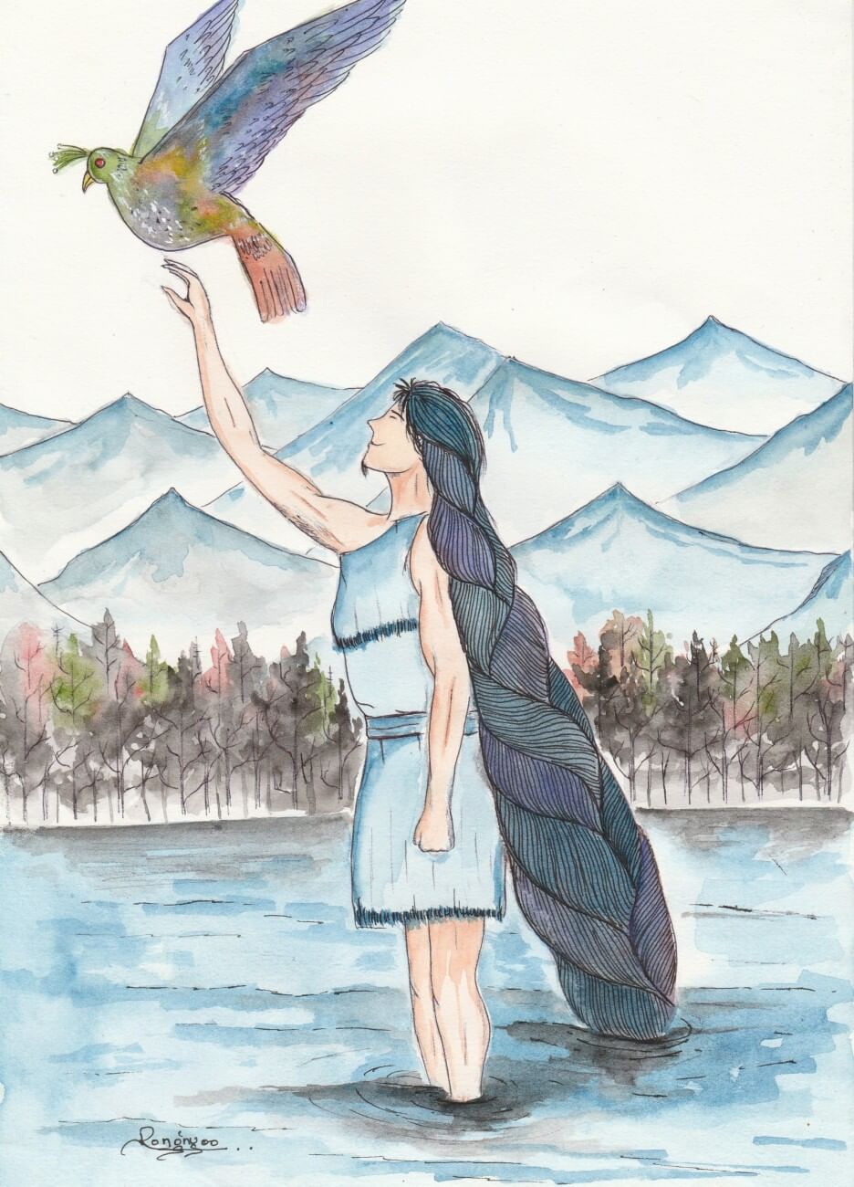 रांगीत और उसके मार्गदर्शक पक्षी का चित्रण | फोटो: सिक्किम प्रोजेक्ट