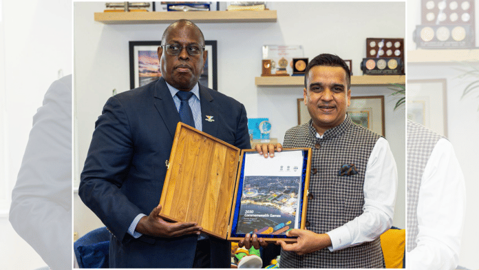 An Indian Olympic Association delegation, led by Gujarat Sports Minister Harsh Sanghavi submit India's Games proposal to Commonwealth Sport in London to host the 2030 Commonwealth Games, on Saturday, 31 August | ANI