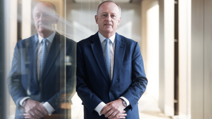 John Neal, chief executive officer of Lloyd's of London Ltd., following a Bloomberg Television interview in London, UK, on Thursday, March 28, 2024. Insurance payouts for the Tuesday’s collapse of the Francis Scott Key Bridge in Baltimore could be among the largest ever in marine insurance, according to Neal | Chris Ratcliffe/Bloomberg