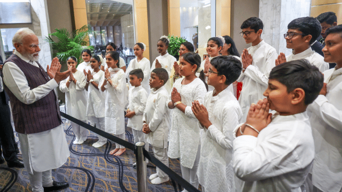 Prime Minister Narendra Modi receives a warm welcome by Indian diaspora as he arrives in Johannesburg, for G20 Summit to be held from November 22- 23, in Johannesburg on Friday | ANI