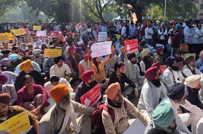 At the sit-in protest on the Panjab University campus | Credit: Instagram/chdlife