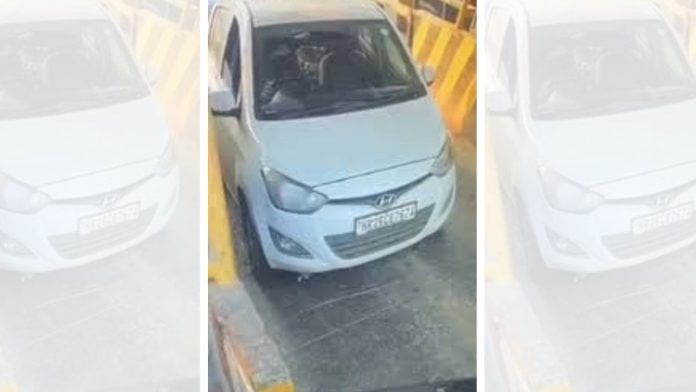 The white i20 caught on CCTV camera | Facebook