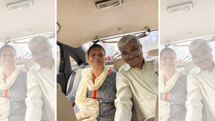 Dalit rights activist Anand Teltumbde with his wife Rama Teltumbde, after he was released from jail | X/@banojyotsna