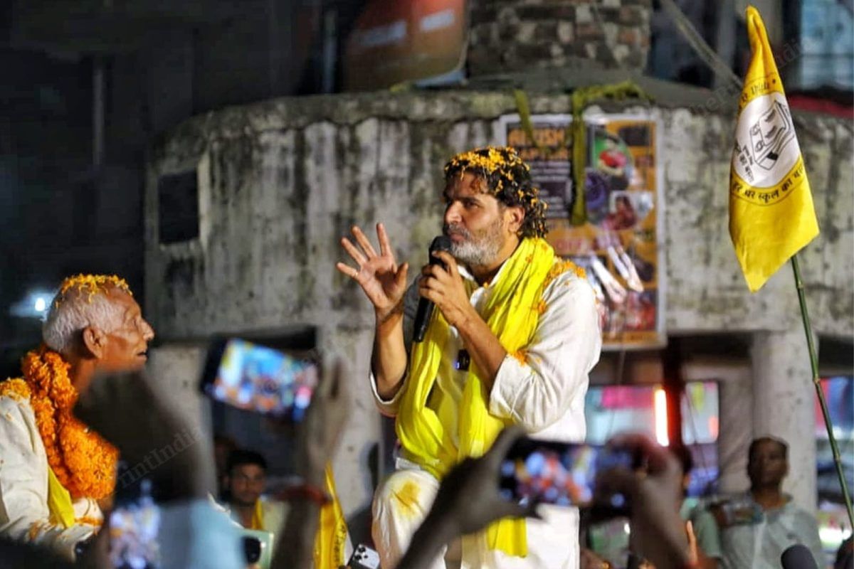 Jan Suraaj chief Prashant Kishor addresses a roadshow ahead of the Bihar Assembly at Aurangabad, Bihar elections | Praveen Jain | ThePrint