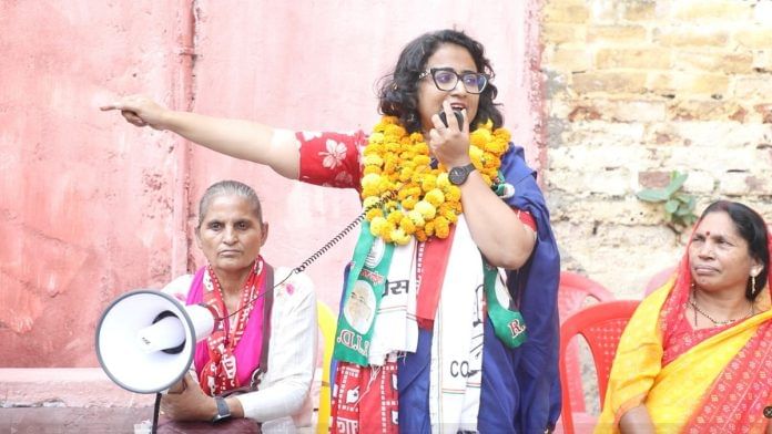 Communist Party of India (Marxist–Leninist) Liberation candidate Divya Gautam in Patna district’s Digha constituency | Saqiba Khan | ThePrint