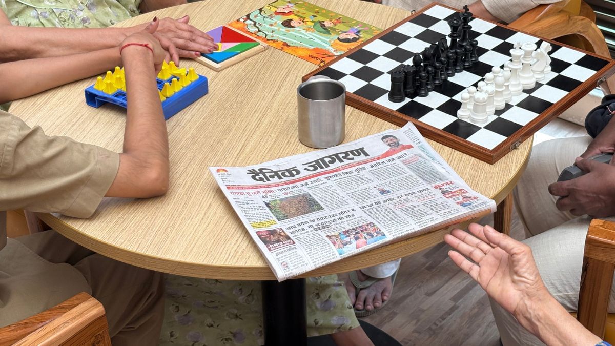 Residents gather in the sunlit living area to talk, read, sing, and take part in daily activities like puzzles, board games, and therapy sessions | Sakshi Mehra, ThePrint