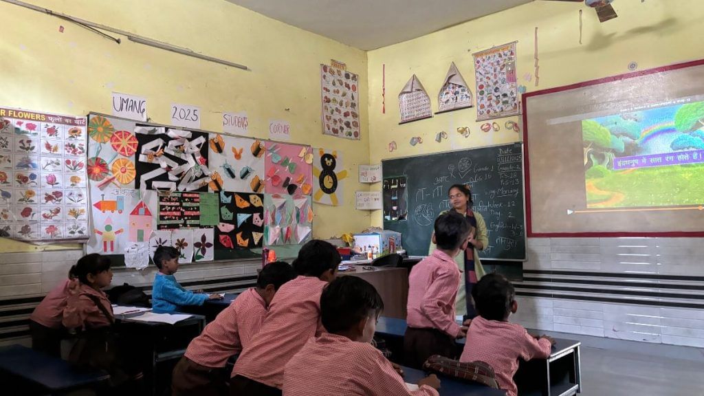 A class underway in non-PM Shri school in Greater Noida | Photo: Samridhi Tewari, ThePrint