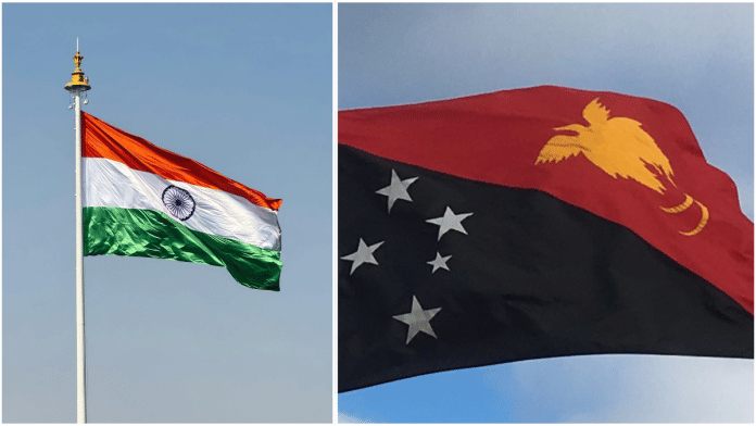 Indian flag (left) and Papua New Guinea flag (right) | Representational image | Canva/Commons