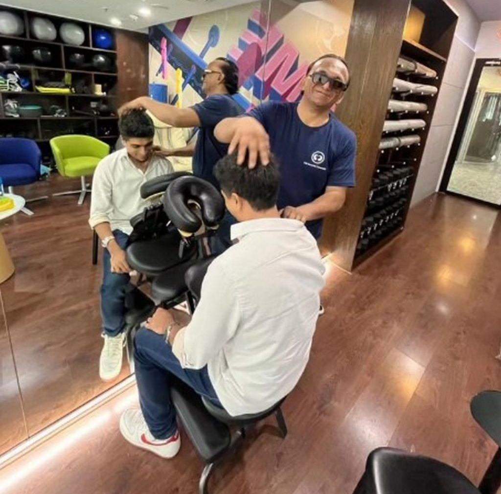 Blind massage therapist