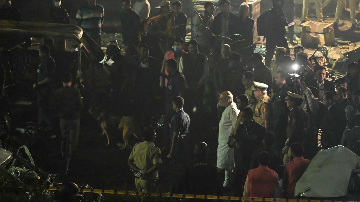 Home Minister Amit Shah at the blast site Monday | Suraj Singh Bisht | ThePrint