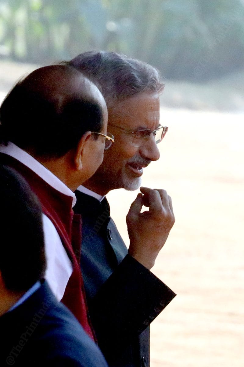 Delhi Lt. Governor Vinai Kumar Saxena with External Affairs Minister S. Jaishankar | Praveen Jain | The Print