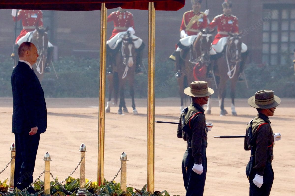 The Russian president receives Guard of Honour at Rashtrapati Bhavan | Praveen Jain | The Print