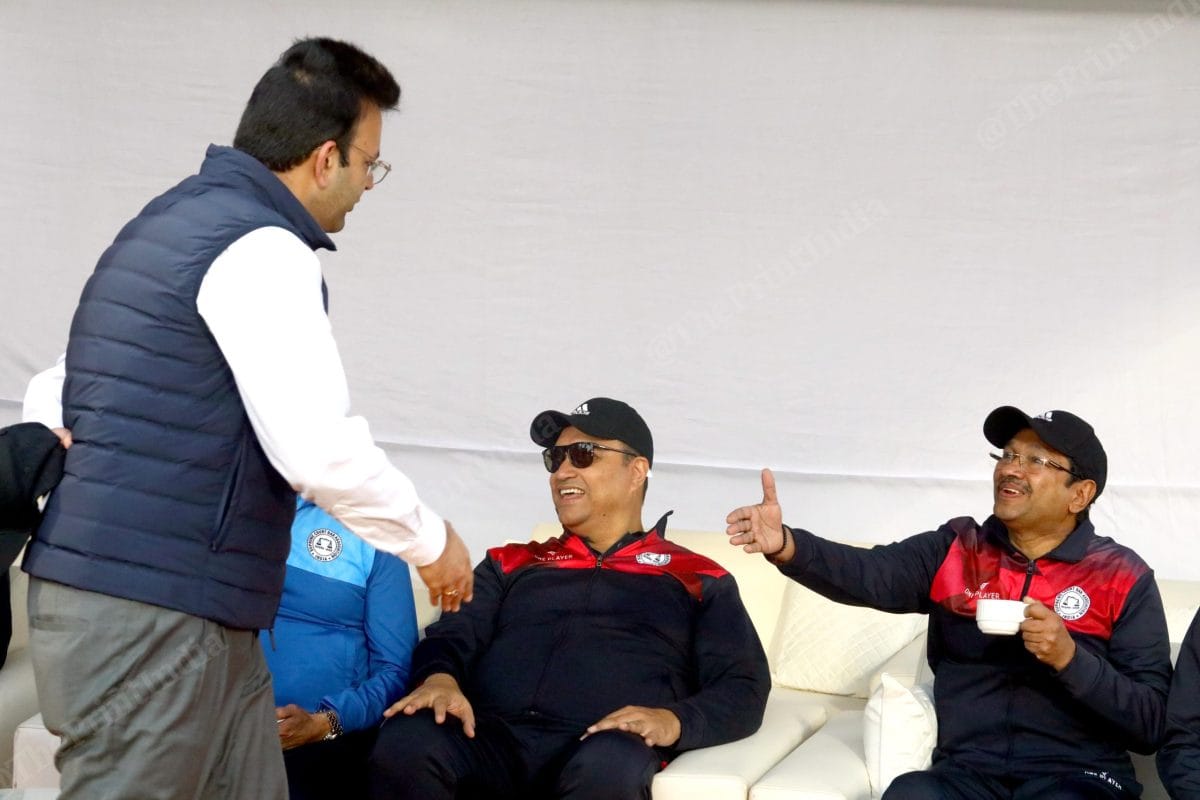 DDCA president Rohan Jaitley greeting Supreme Court judges Justice MM Sundresh and Justice Dipankar Dutta | Praveen Jain | The Print