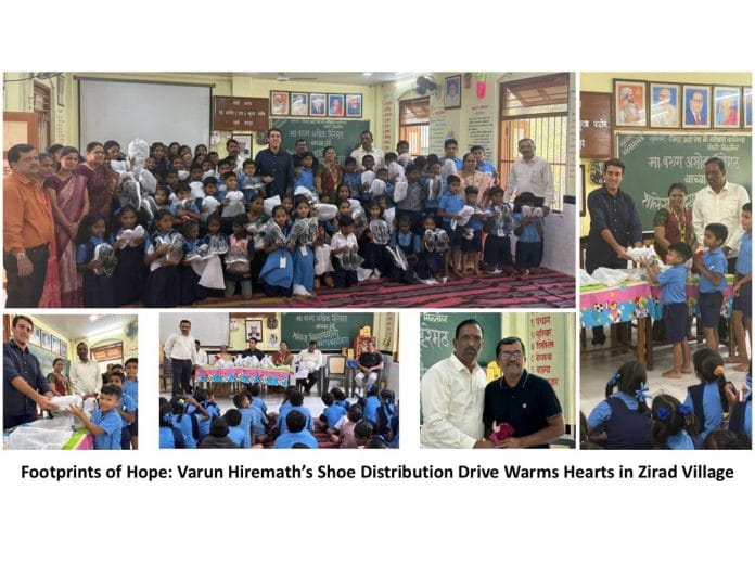 Footprints of Hope: Varun Hiremath's Shoe Distribution Drive Warms Hearts in Zirad Village