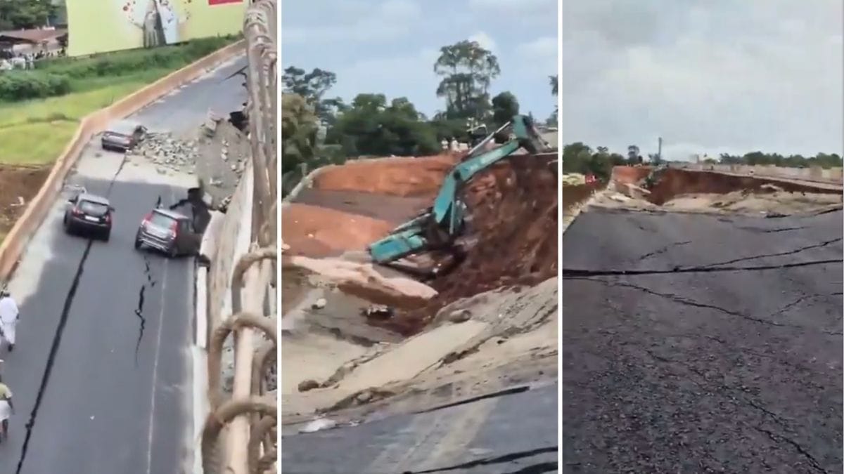 Visuals from the aftermath of the NH-66 cave-in in Kooriyad | Screengrab: X/@shaandelhite