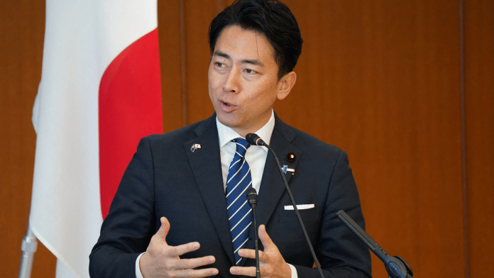 Japan's Defence Minister Shinjiro Koizumi speaks during a press conference with Australia's Defence Minister Richard Marles (not pictured) at the Ministry of Defence in Tokyo on December 7, 2025 | Pool via Reuters