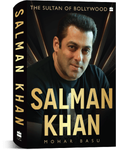 Cover for Mohar Basu's book, 'Salman Khan'. The cover features a photo of the actor and bold lettering in gold.