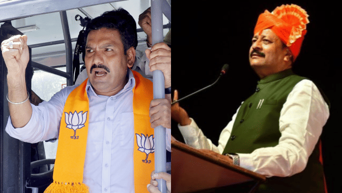 File photos of Karnataka BJP chief B. Y. Vijayendra and now-expelled MLA Basanagouda Patil Yatnal. Yatnal is of prominent leaders of rebel group, | ANI, X/@BasanagoudaBJP