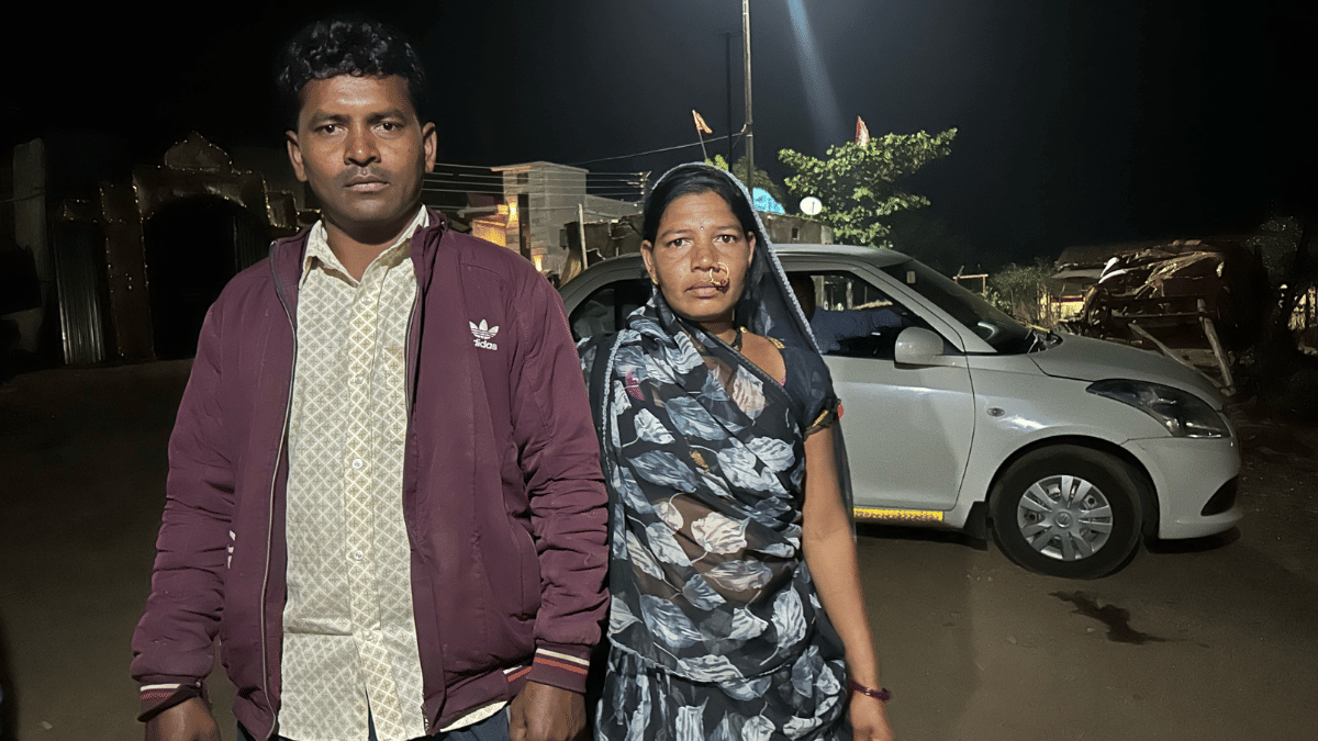 Harichand Belsare, brother-in-law of Pramila Belsare from Girguti village, with his wife. Pramila's 4-year-old son died in June with abdominal distension. | Picture: Manasi Phadke/ThePrint
