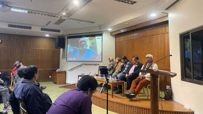 Professor S Irfan Habib presenting his paper at a talk on decoding hate speech in India, India International Centre, New Delhi | Photo: Udit Hinduja, ThePrint