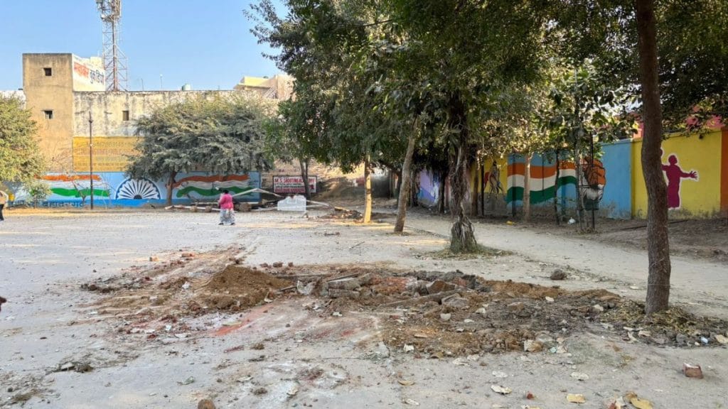 The basketball court at Shaheed Brigadier Singh Stadium in Bahadurgarh. Samridhi Tewari | ThePrint