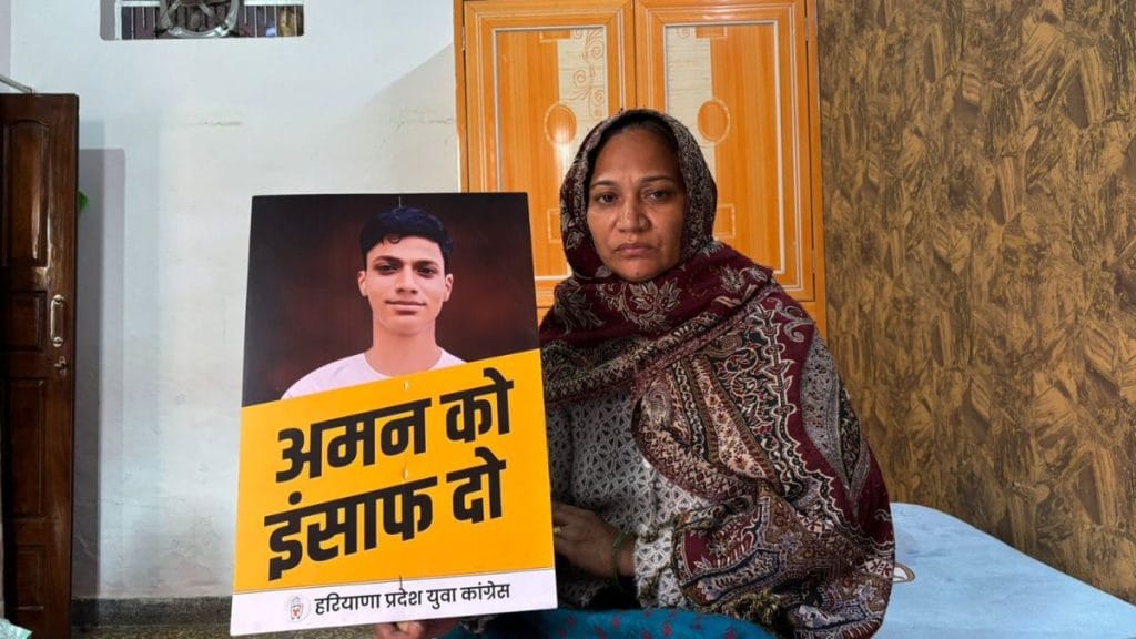 Aman Kumar’s mother’s Kanta Devi at their residence in Vats Colony, Bahadurgarh. Samridhi Tewari | ThePrint